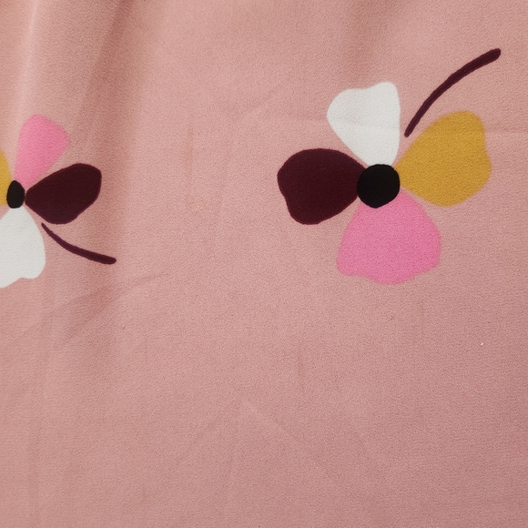 Kate Spade Pink Polka Dot and Floral Dress With Tie Front Size L - Picture 5 of 7